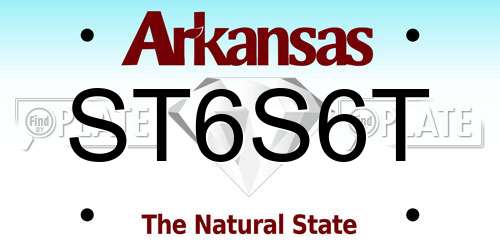 ST6S6T Arkansas License Plate
