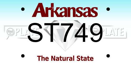 ST749 Arkansas License Plate