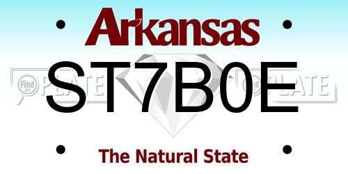 ST7B0E Arkansas License Plate