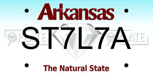 ST7L7A Arkansas License Plate