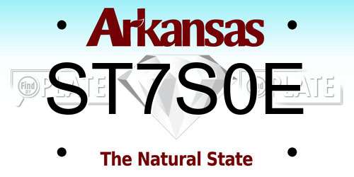 ST7S0E Arkansas License Plate