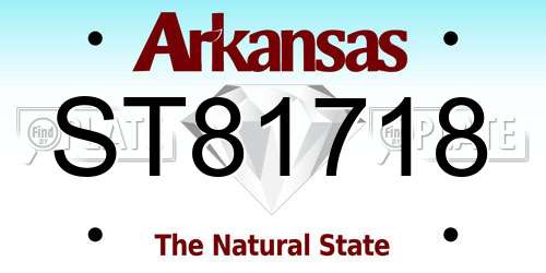 ST81718 Arkansas License Plate