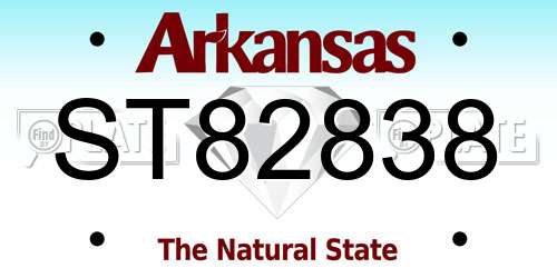 ST82838 Arkansas License Plate