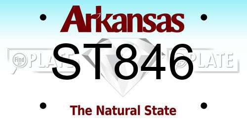 ST846 Arkansas License Plate