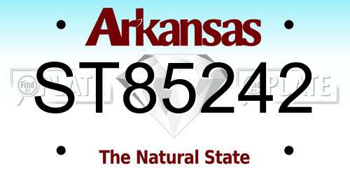 ST85242 Arkansas License Plate