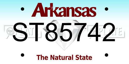 ST85742 Arkansas License Plate