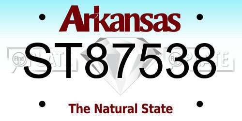 ST87538 Arkansas License Plate