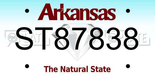 ST87838 Arkansas License Plate