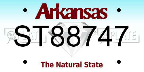 ST88747 Arkansas License Plate