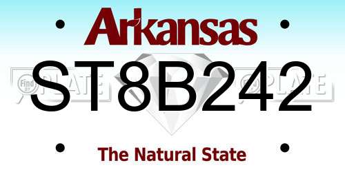 ST8B242 Arkansas License Plate
