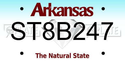 ST8B247 Arkansas License Plate