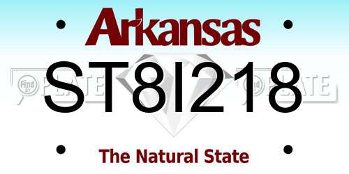 ST8I218 Arkansas License Plate