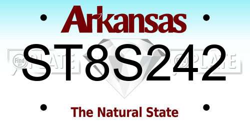 ST8S242 Arkansas License Plate