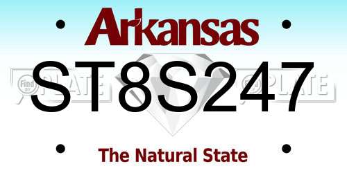 ST8S247 Arkansas License Plate