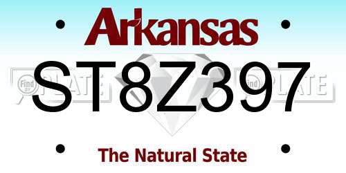 ST8Z397 Arkansas License Plate