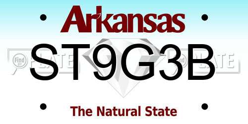 ST9G3B Arkansas License Plate