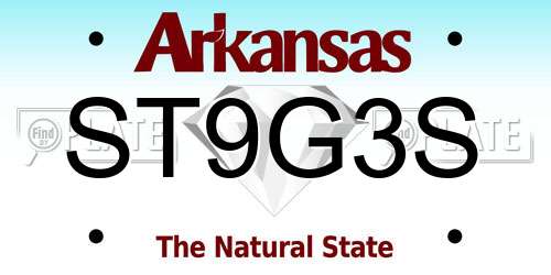 ST9G3S Arkansas License Plate