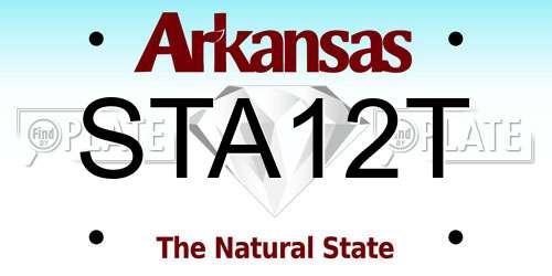 STA12T Arkansas License Plate