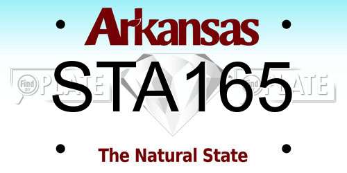 STA165 Arkansas License Plate