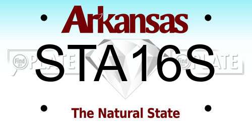 STA16S Arkansas License Plate