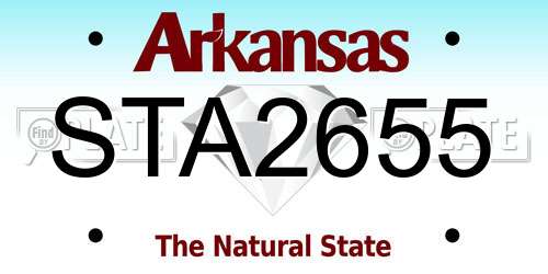 STA2655 Arkansas License Plate