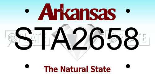 STA2658 Arkansas License Plate
