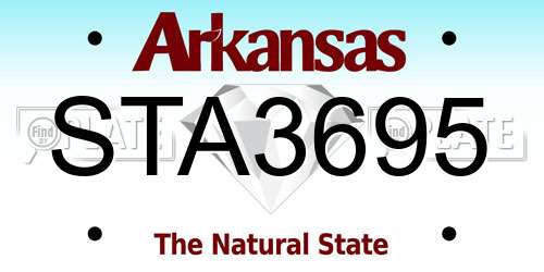 STA3695 Arkansas License Plate