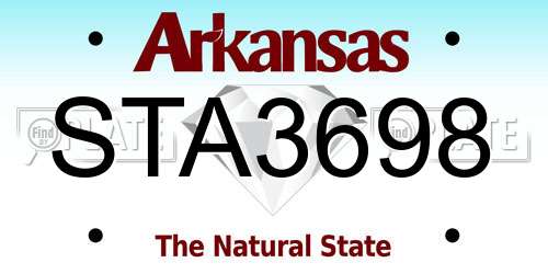 STA3698 Arkansas License Plate
