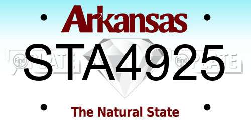 STA4925 Arkansas License Plate