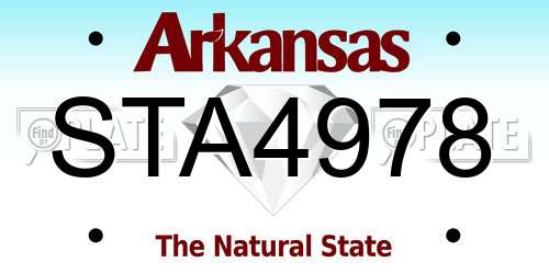 STA4978 Arkansas License Plate