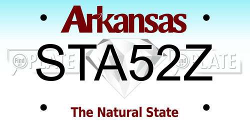 STA52Z Arkansas License Plate