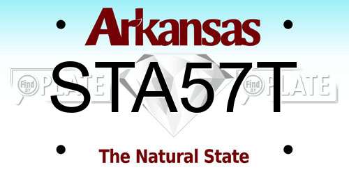 STA57T Arkansas License Plate