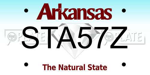 STA57Z Arkansas License Plate