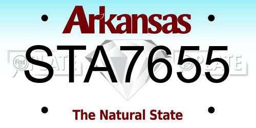 STA7655 Arkansas License Plate
