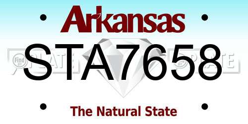 STA7658 Arkansas License Plate