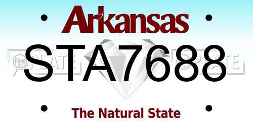 STA7688 Arkansas License Plate