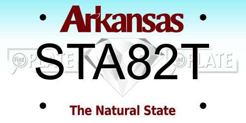 STA82T Arkansas License Plate