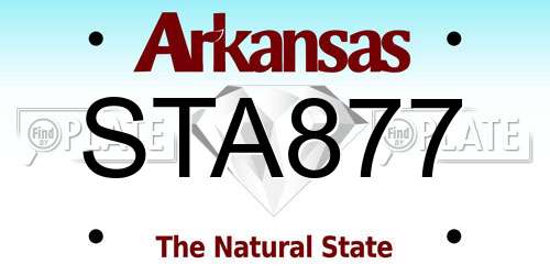 STA877 Arkansas License Plate