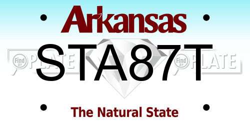 STA87T Arkansas License Plate
