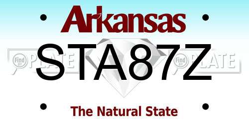 STA87Z Arkansas License Plate