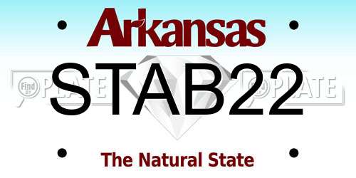 STAB22 Arkansas License Plate