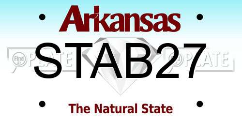 STAB27 Arkansas License Plate