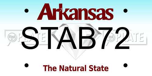 STAB72 Arkansas License Plate