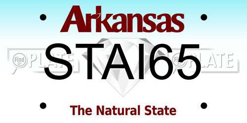 STAI65 Arkansas License Plate