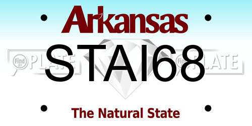 STAI68 Arkansas License Plate