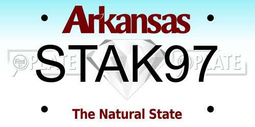 STAK97 Arkansas License Plate