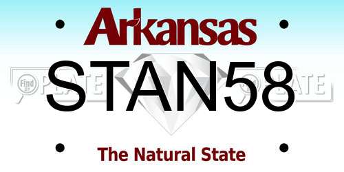STAN58 Arkansas License Plate
