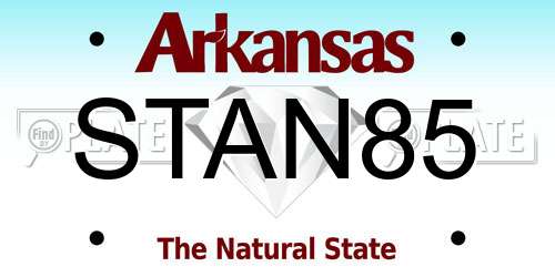 STAN85 Arkansas License Plate