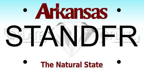 STANDFR Arkansas License Plate