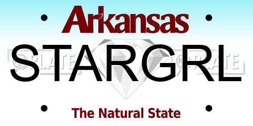 STARGRL Arkansas License Plate